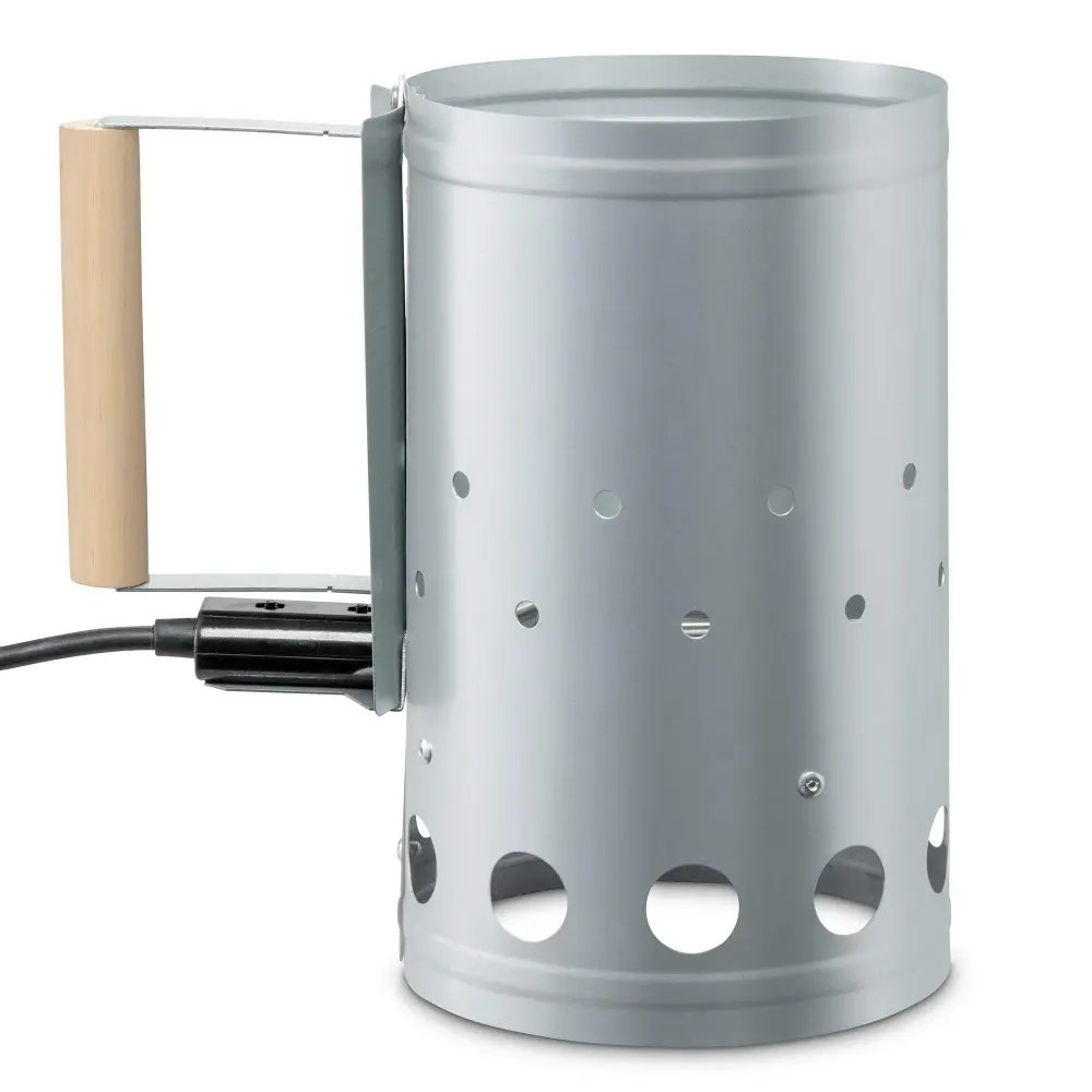 Ivation Electric Charcoal Starter, Petite Chimney Starter Steel Caddy, Heat Shield & Handle Compatible Most Grills