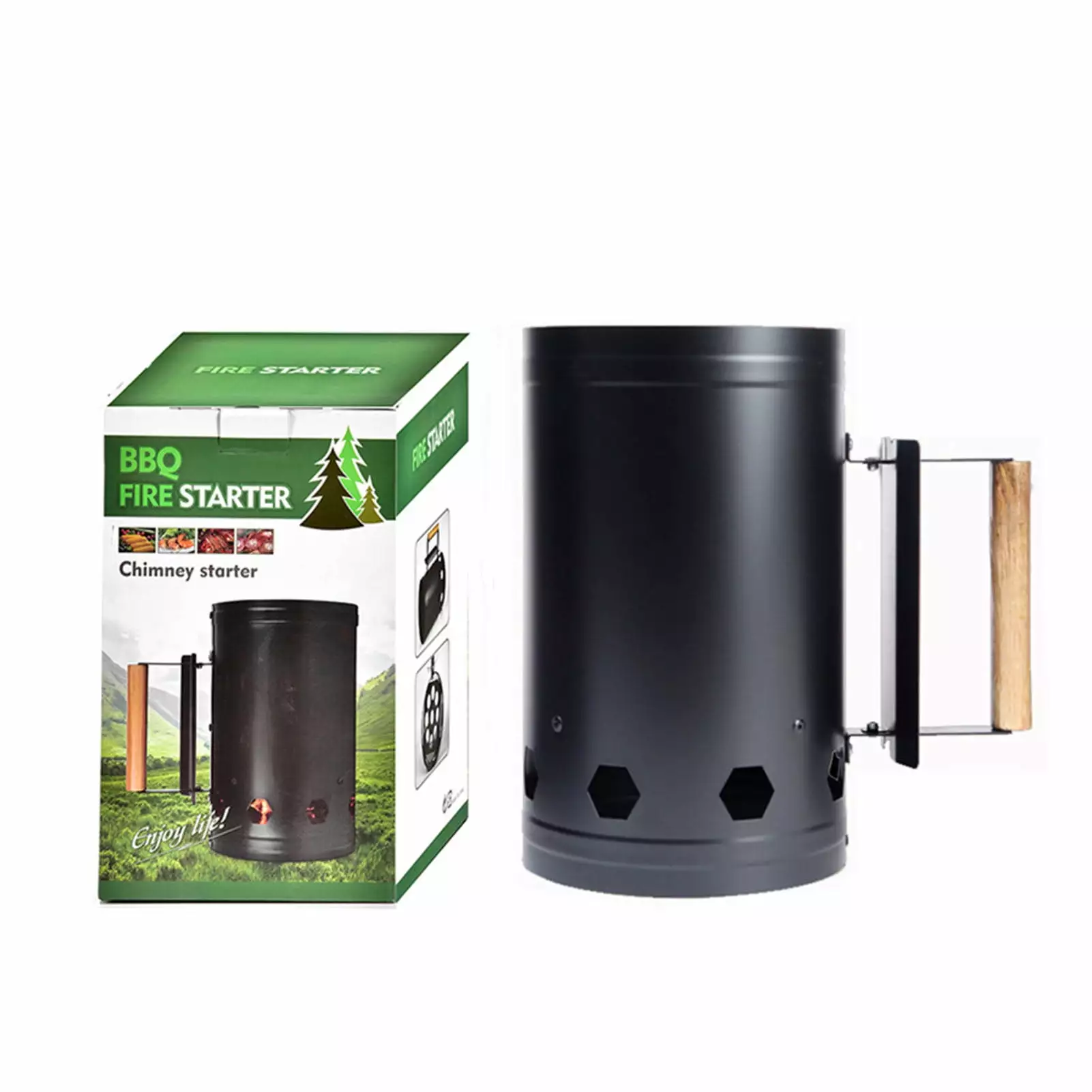 LDIHAO Charcoal Chimney Starter Heat Resistant Stainless Steel Rapid Fire Starter Can Outdoor Cooking