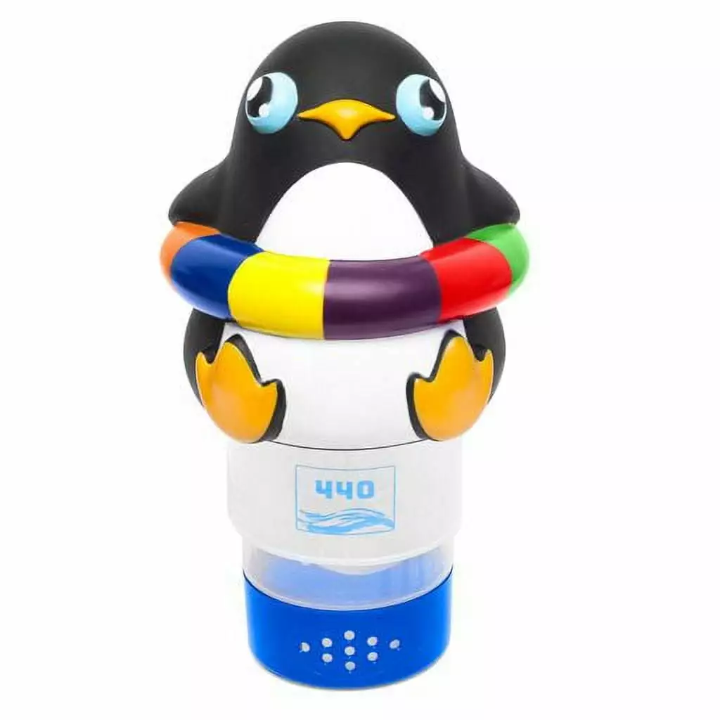 440 Pool Chlorine Floater Dispenser Holds 3 Inch Chlorine Tabs Penguin Design
