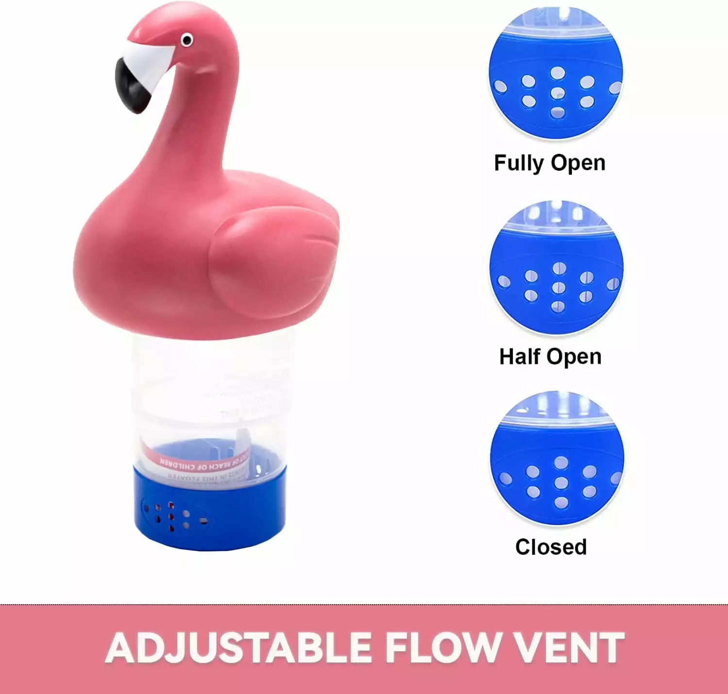 Premium Animal Floating Pool Chlorine Dispenser 3 Inch Chemical Tablets Flamingo Design