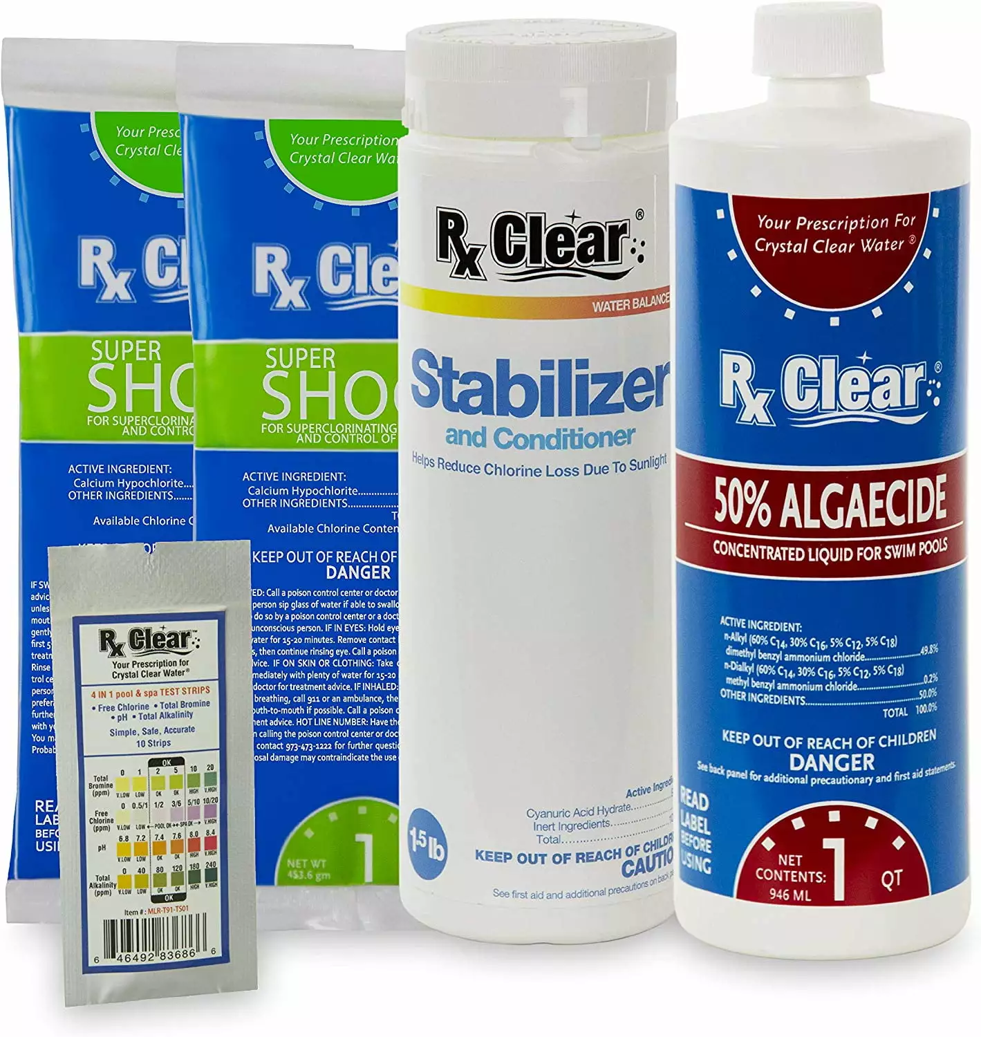 Rx Clear Spring Start-Up Pool Chemical Kit Pools up to 15000 Gallons Up