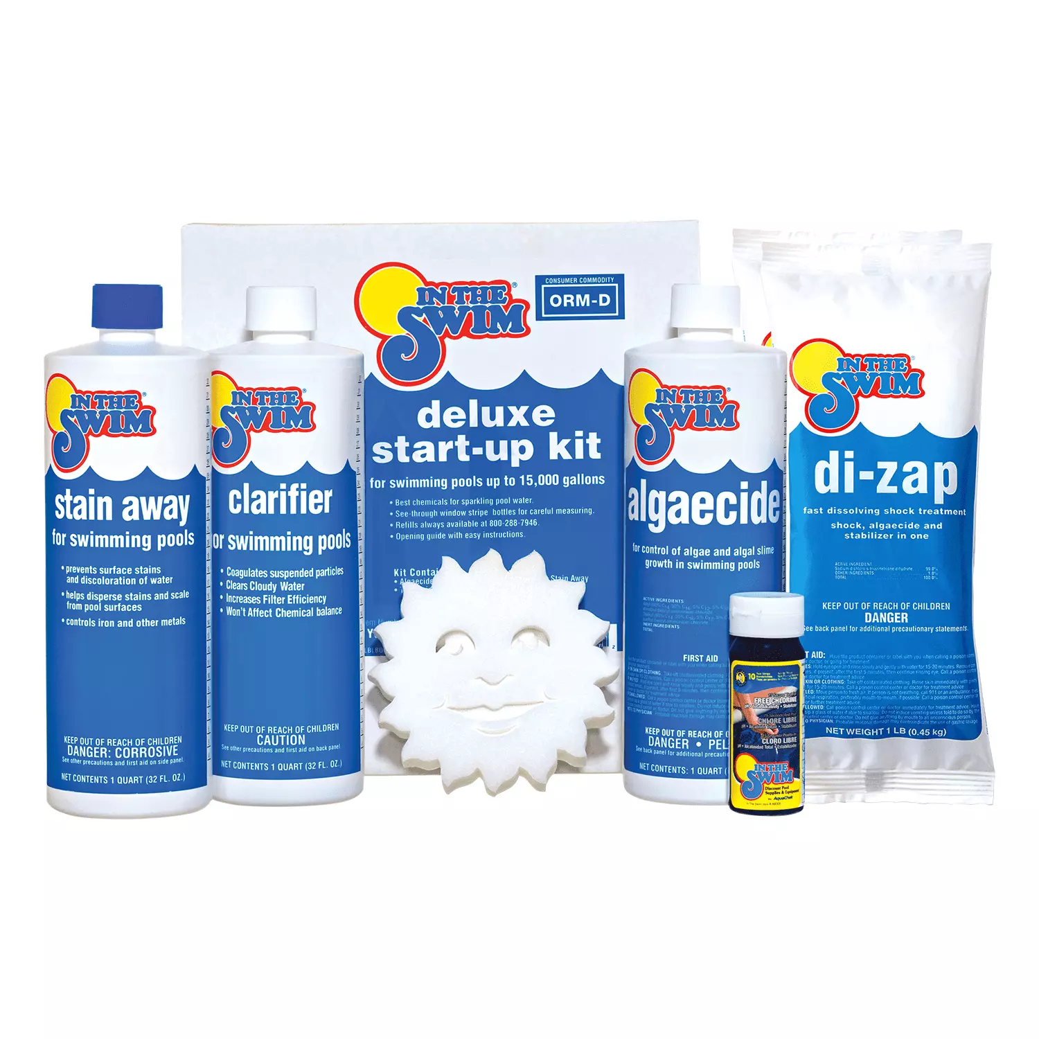 Swim Pool Deluxe Opening Chemical Start Up Kit Above Ground and -Ground Swimming Pools Up to 15000 Gallons Deluxe