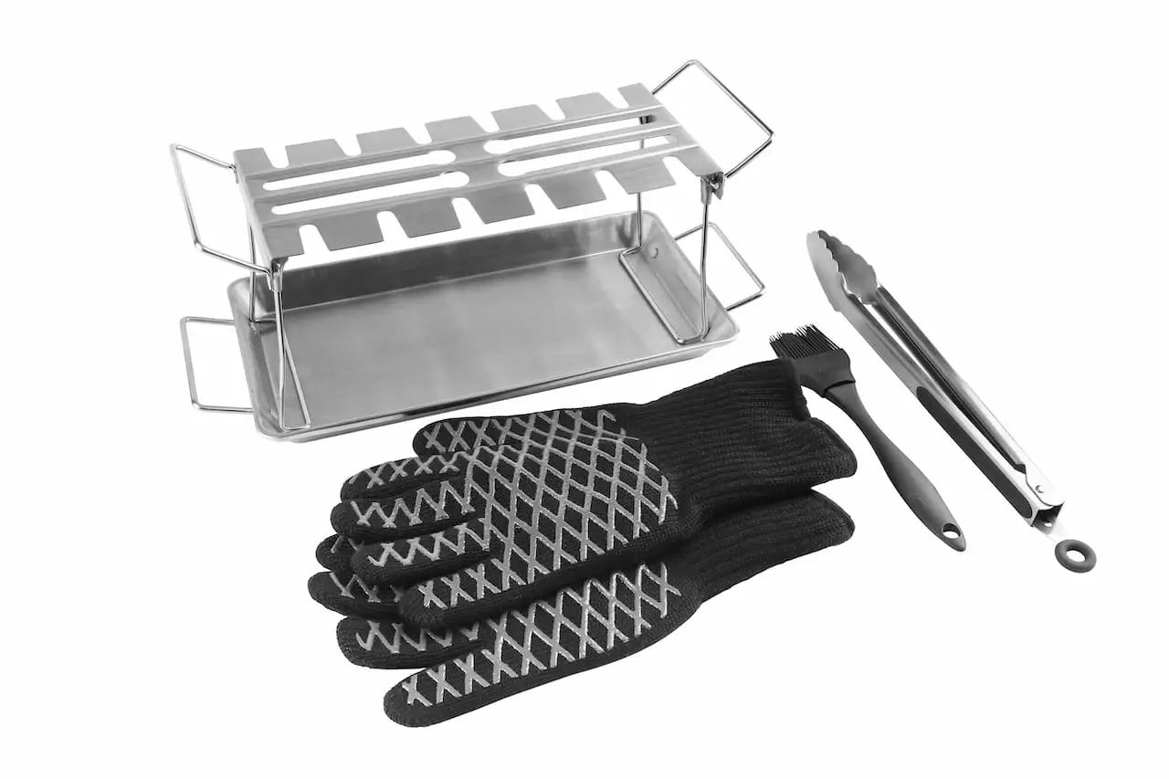 PitMaster King 6pc Stainless Steel Chicken Hanger Rack Grilling Set Accessories