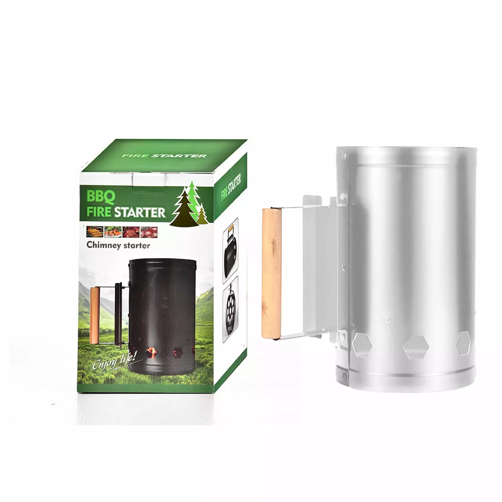 Big Sale Charcoal Chimney Starter Heat Resistant Stainless Steel Rapid Fire Starter Can Outdoor Cooking meilichangfushi