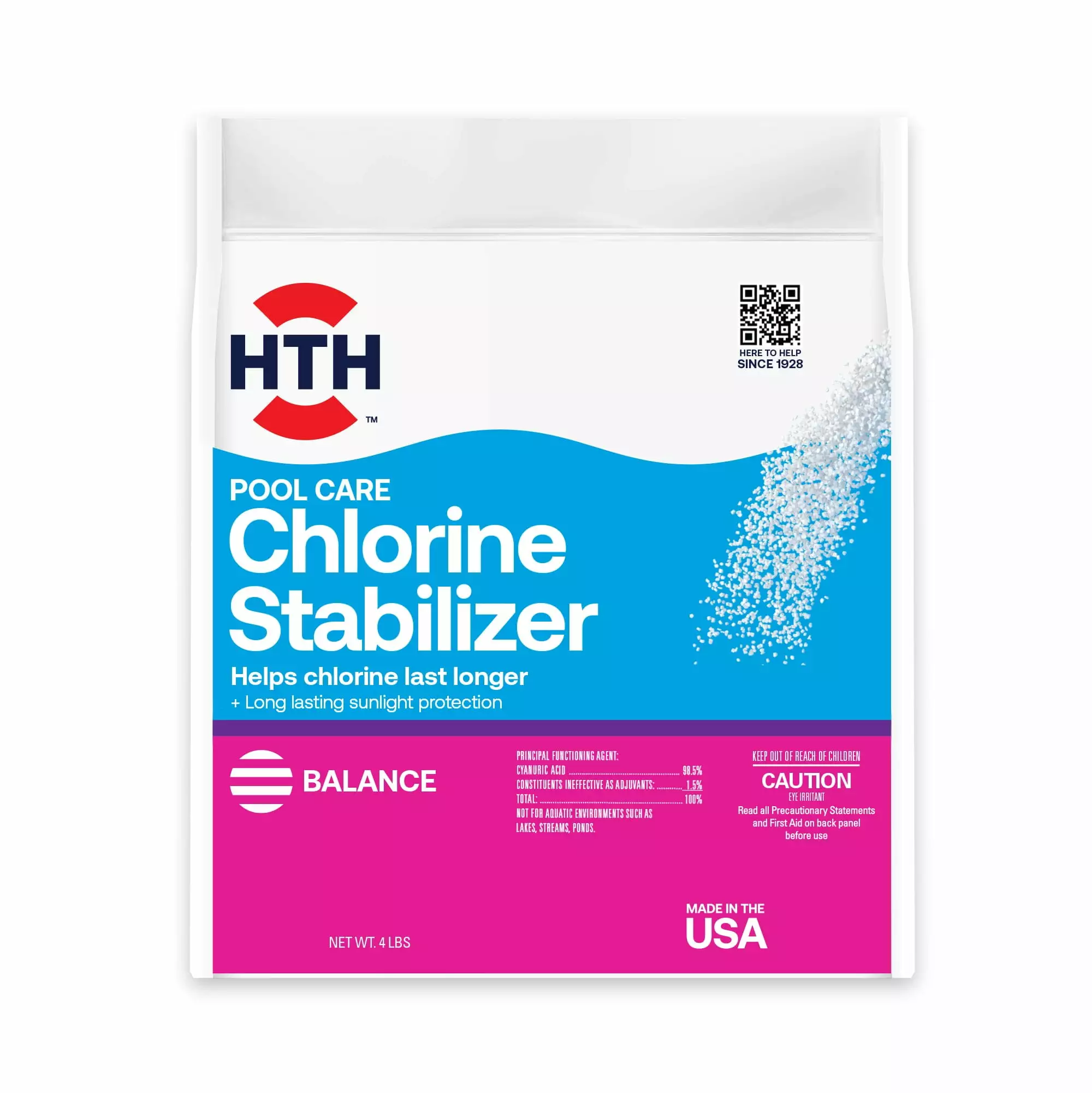 HTH Pool Care Chlorine Stabilizer Granules Swimming Pool 4 lbs 4