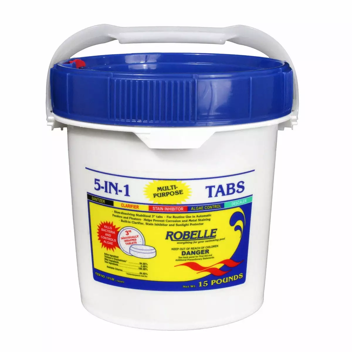 Robelle 5--1 Swimming Pool Multi-Purpose 3 Chlorinating Tabs Easy Maintenance 15