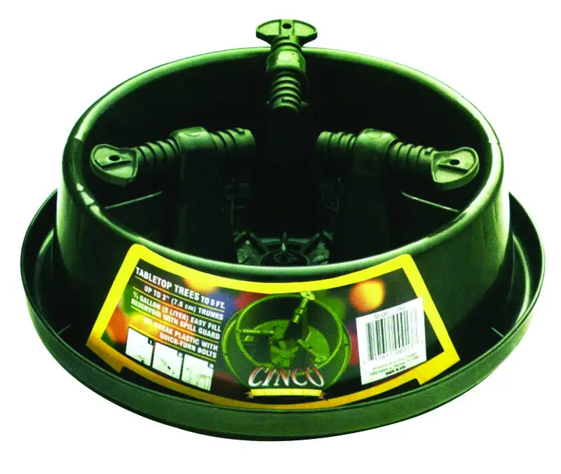 Cinco Plastic Green Christmas Tree Stand 5 ft. Maximum Tree Height Pack 12