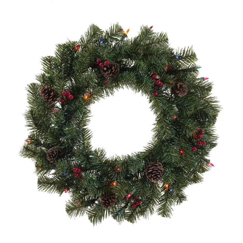 Celebrations 24 Dia Incandescent Prelit Christmas Wreath Pack 12