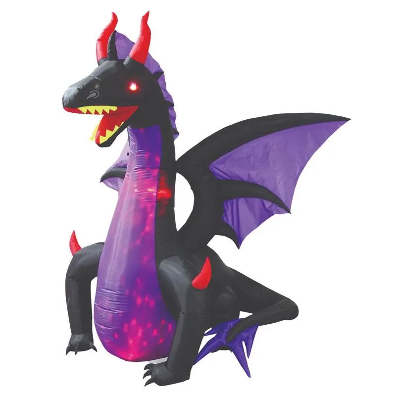 Celebrations 8 Foot Prelit Dragon Inflatable Outdoor Holiday Decoration