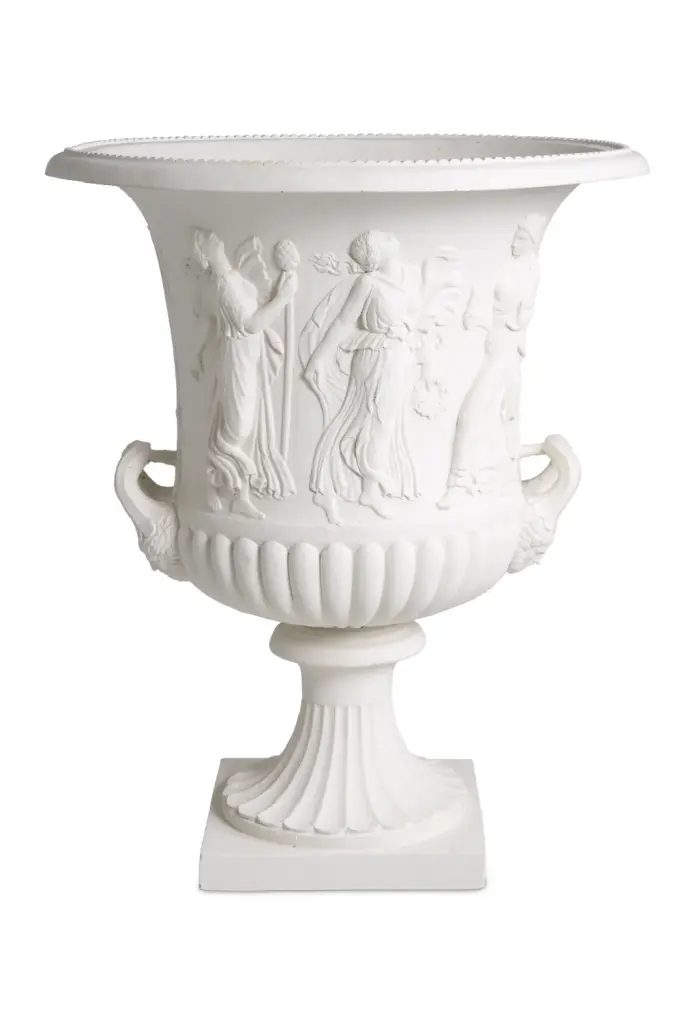 White Classical Relief Calyx-krater Vase Met x Eichholtz