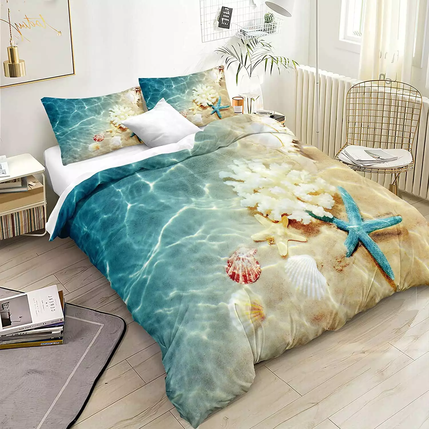 Starfish Reef Coastal Beach Quilt Set 3-Piece Bedding Twin to King Size Wotrick