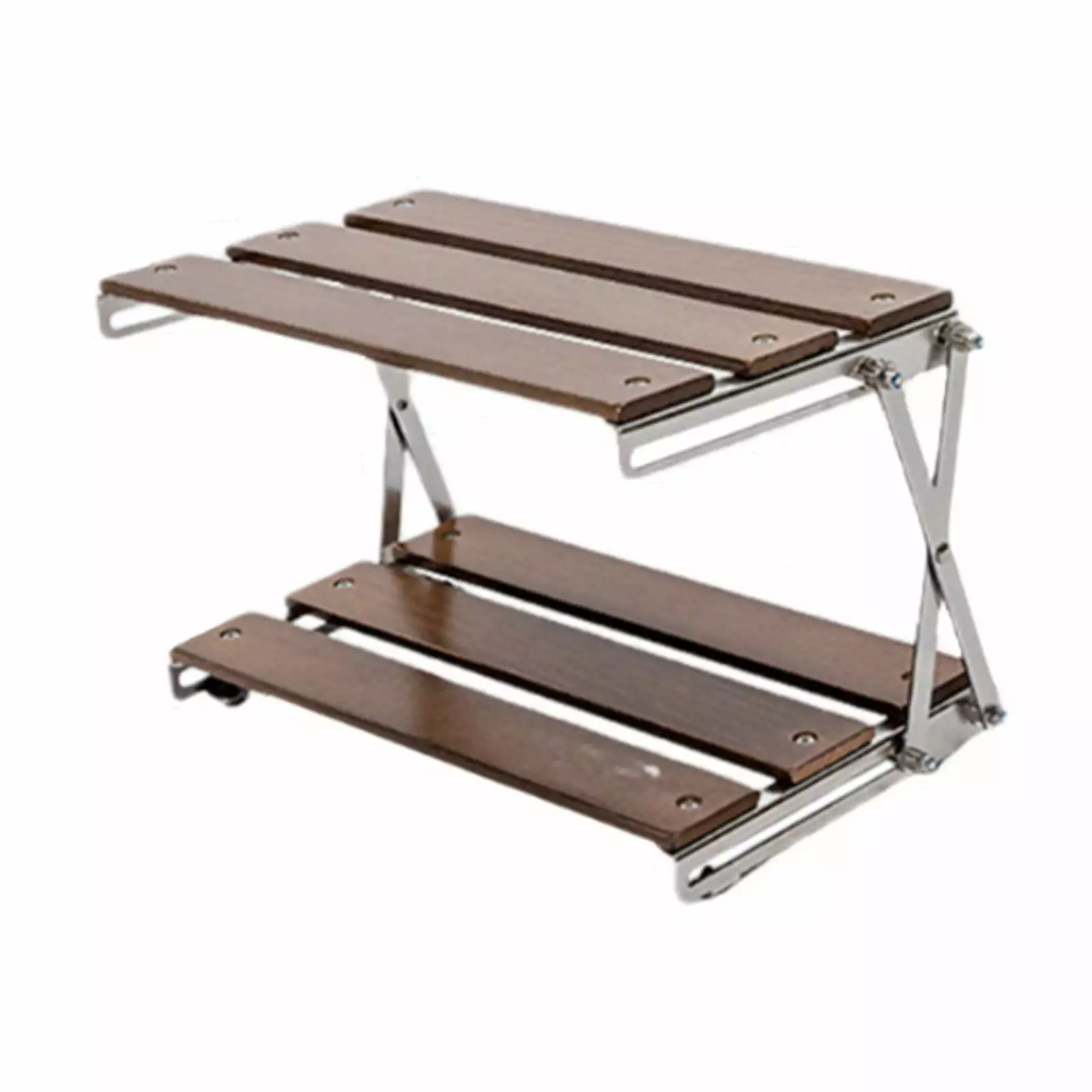 harayaa Camping Storage Rack Foldable 2 Tier Coffee Table Home Barbecues Kitchen