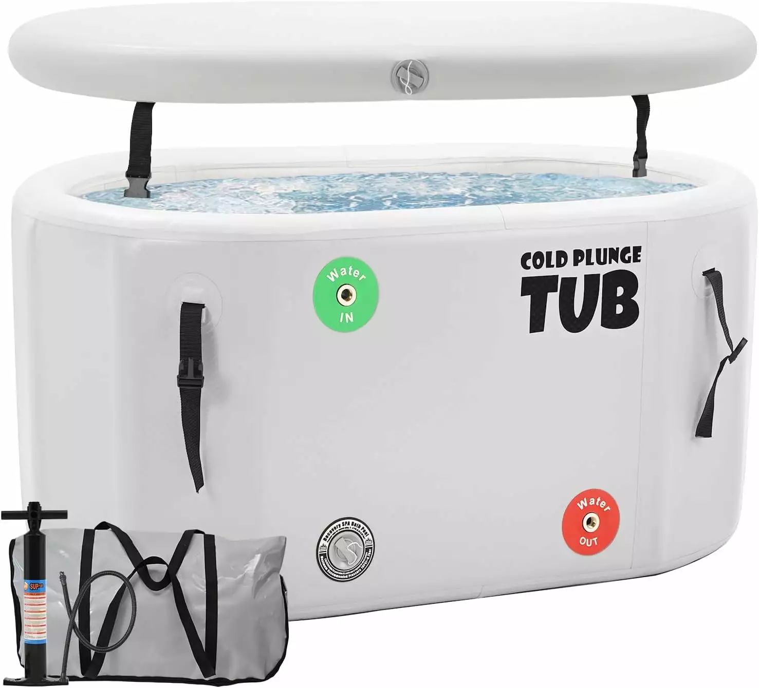 Slsy Cold Plunge Tub Athletes Inflatable Ice Bath Tub Recovery and Cold Water Therapy 185 Gallons