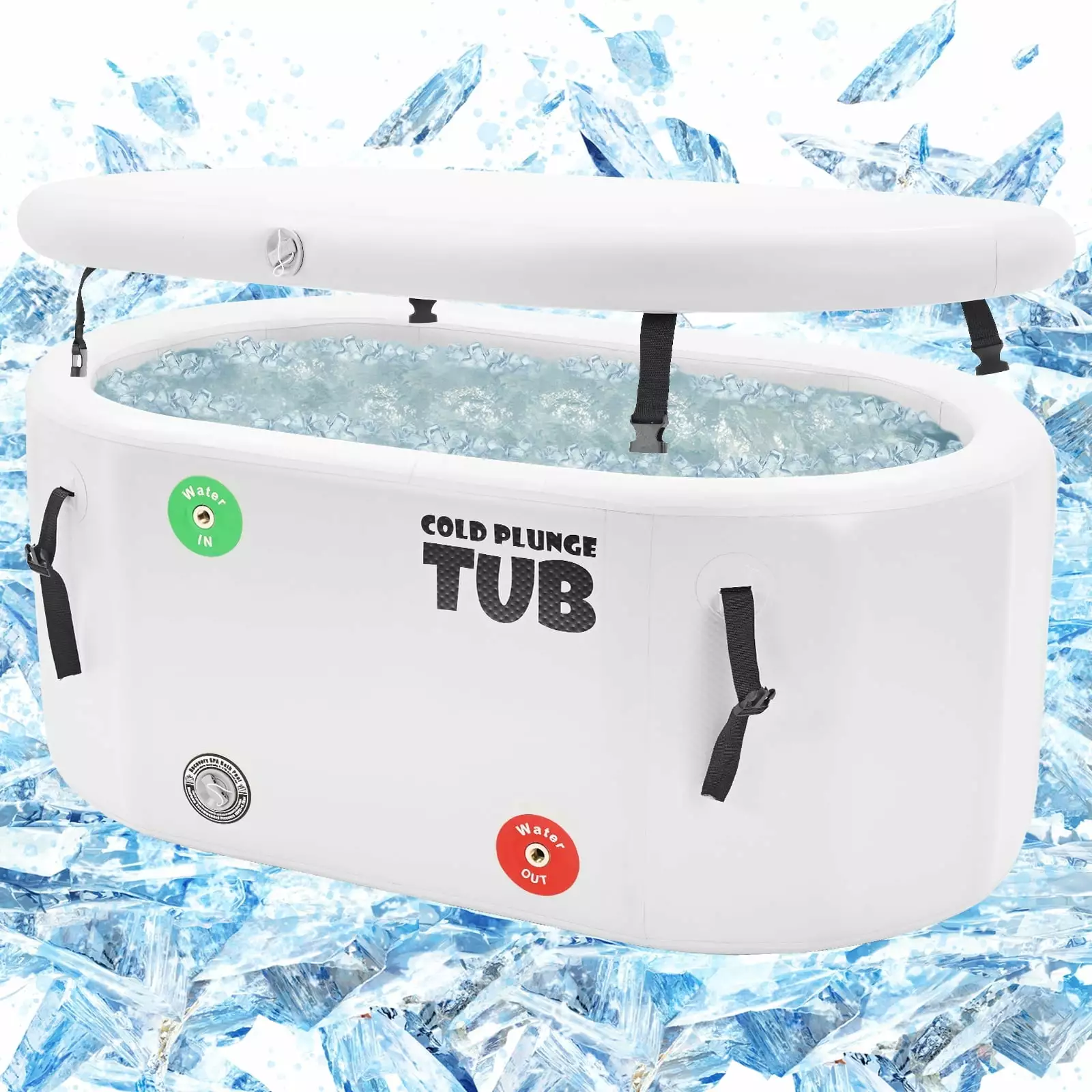 FICISOG 211 Gallons Inflatable Ice Bath Tub Plus Size Adult Lid Balck23