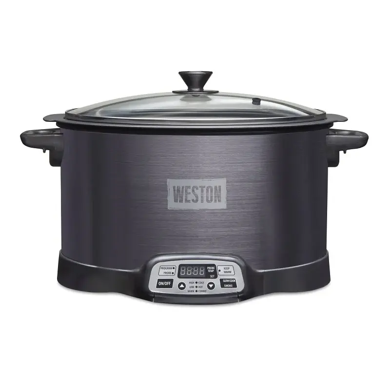 Weston 03-2500-W 2--1 Indoor Smoker and Slow Cooker, 6 qt, 120 V, 370 W, Screen-based Control