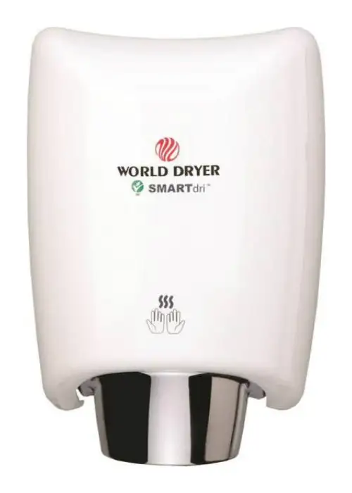 World Dryer K-974A Smartdri Hand Dryer Aluminum Energy Efficient Commercial Dryer