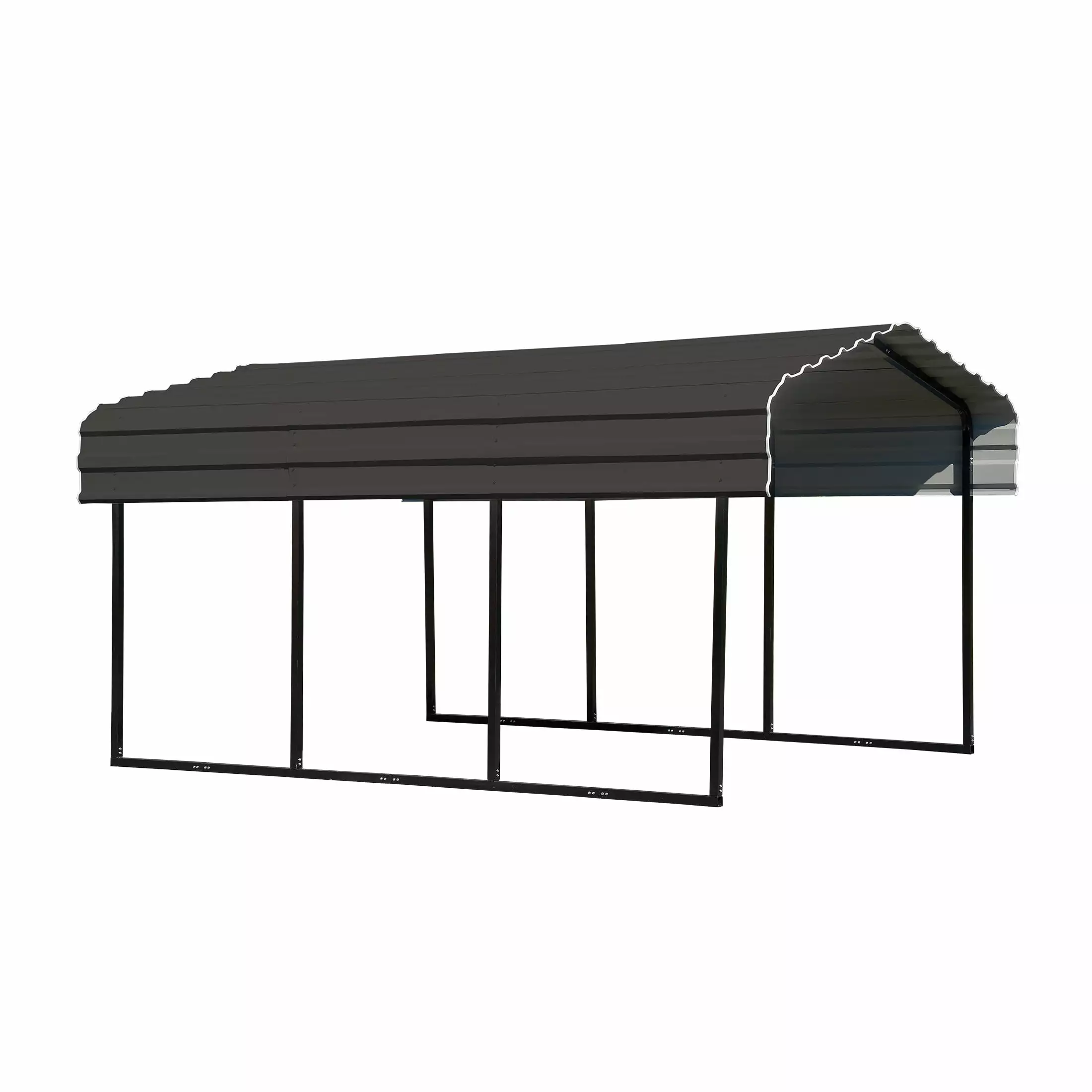 Arrow Compact Galvanized Steel Carport 10x15x7 Charcoal Metal Carport Kit Small Vehicles