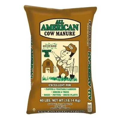 All American Composted Manure 40 lb - Organic Soil Amendment Markman Peat