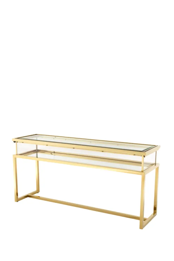 Eichholtz Harvey Gold Sliding Top Console Table