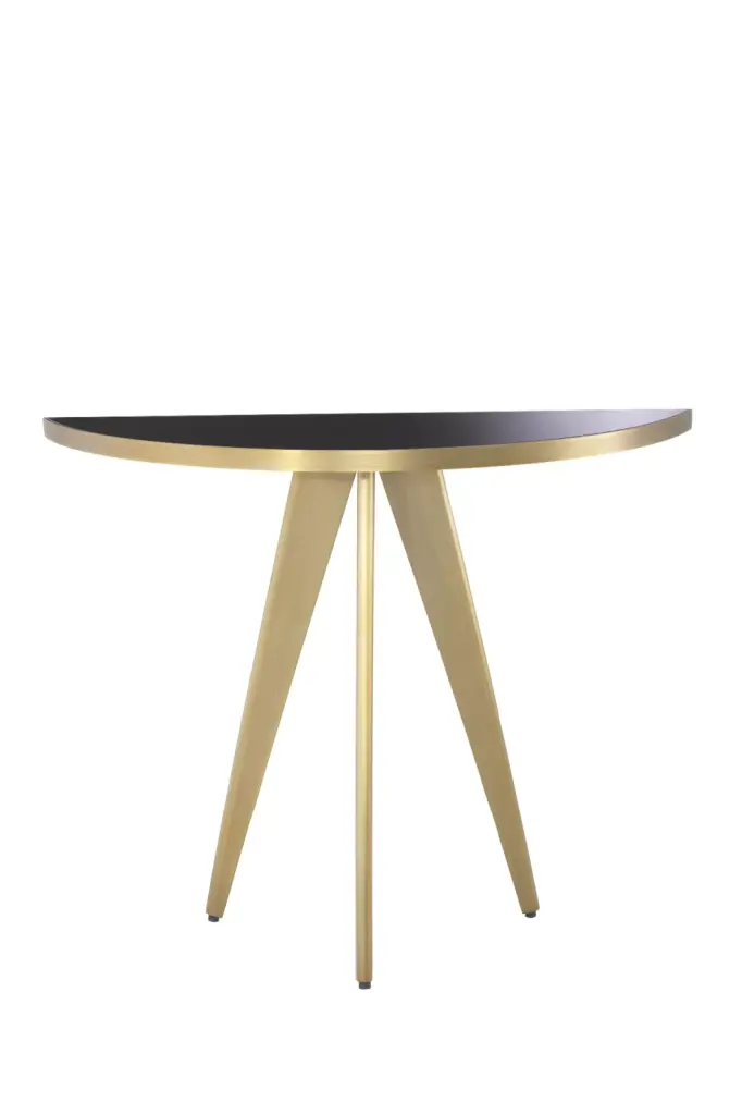 Half Moon Brass Console Table Modern Entryway Furniture Eichholtz Aston