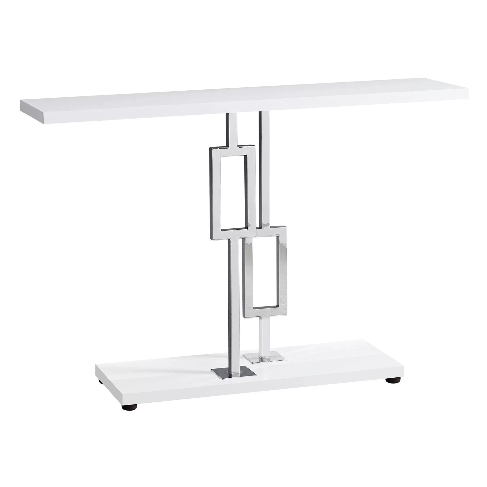 Monarch Specialties 47.25 Inch Geometric Metal Base Console Accent Table White