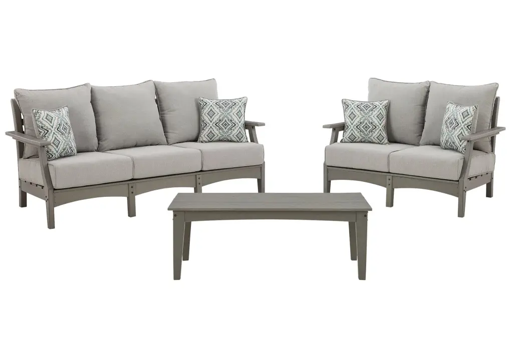 Visola Outdoor Sofa and Loveseat Coffee Table - Complete Patio Set