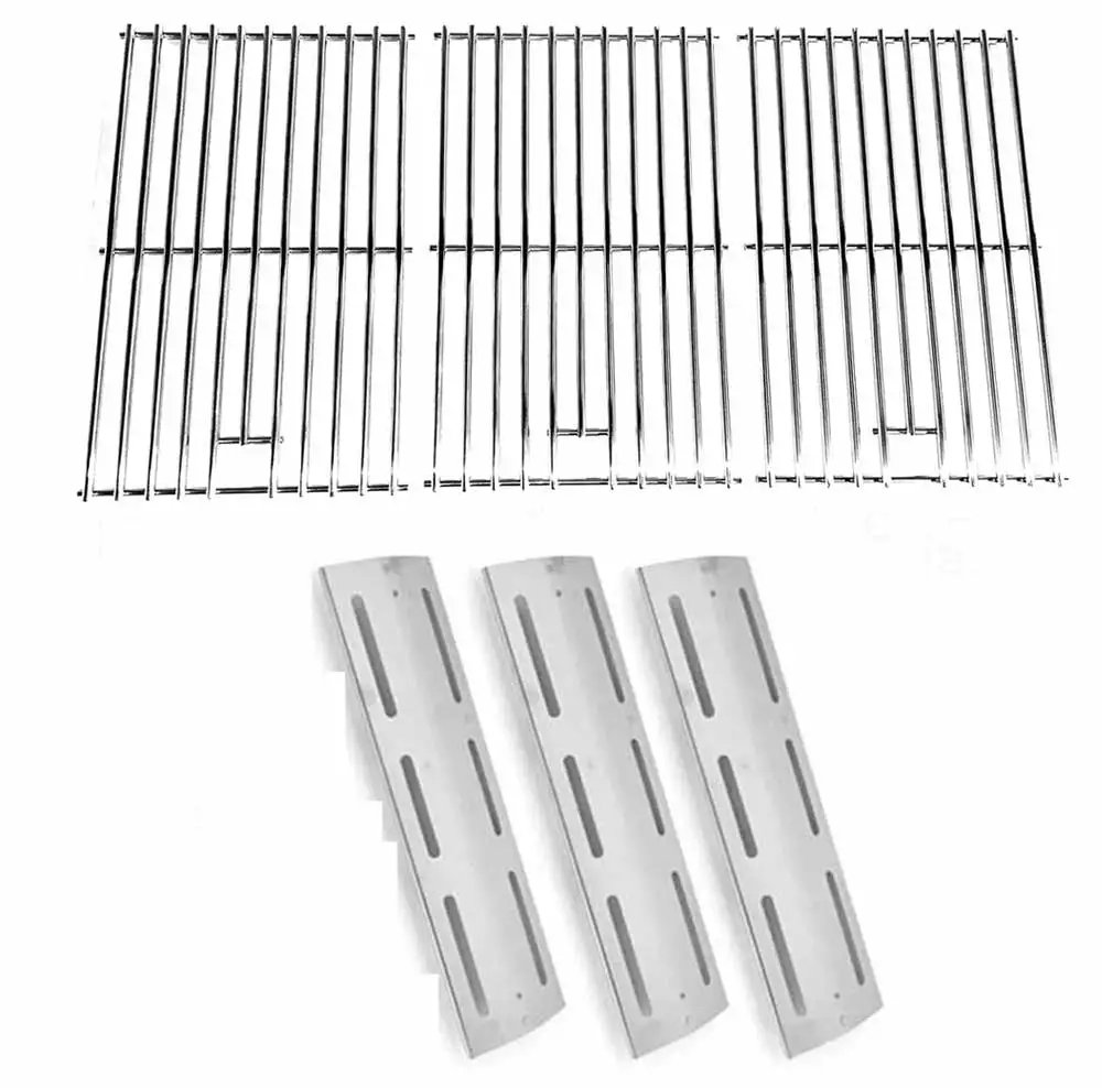 Replacement BBQ Parts Brinkmann Pro Series 7231 810-7231-W Gas Grill Includes 3 Stainless Heat Plates and Grates Grill Zone