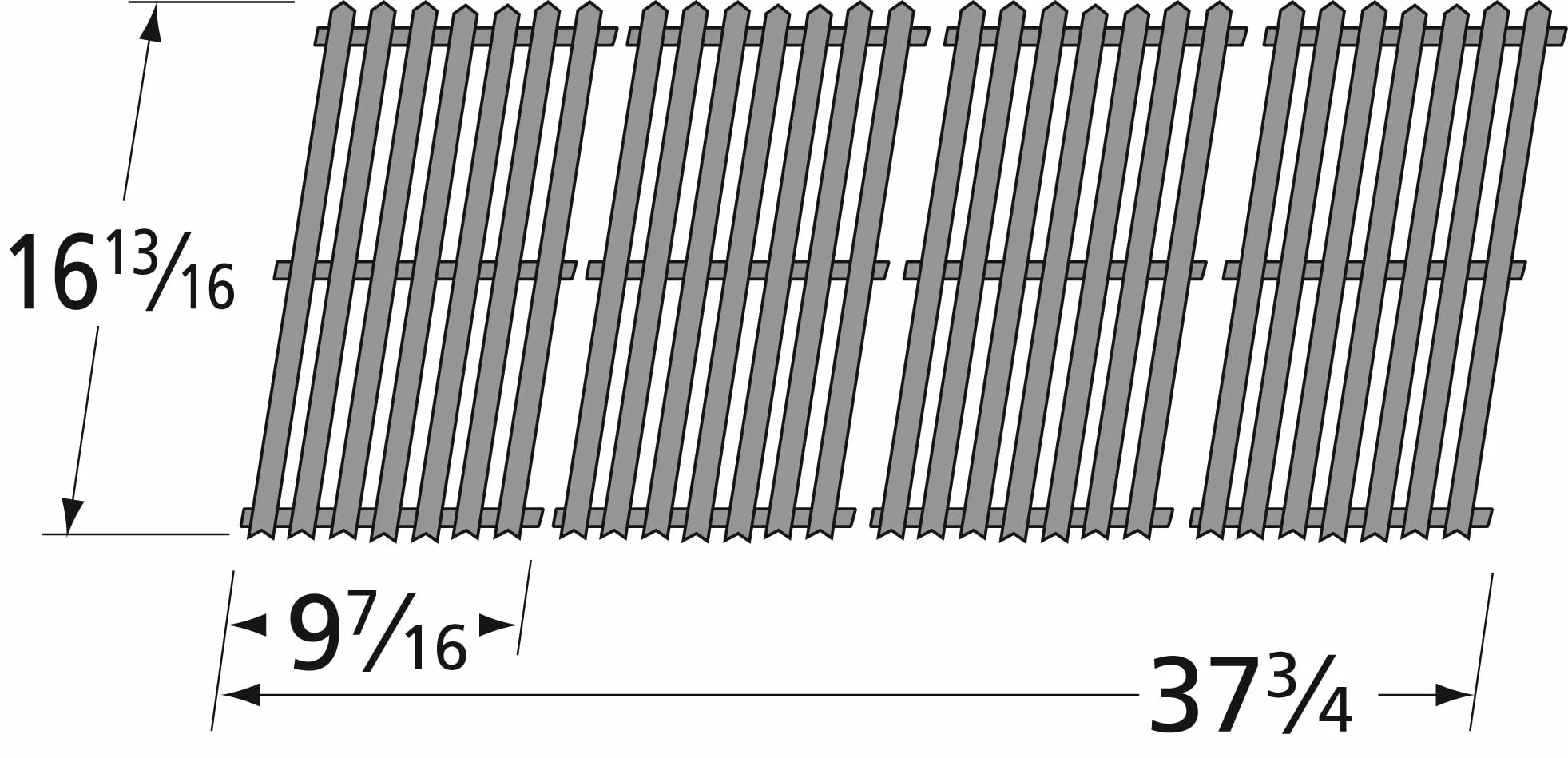 Porcelain Steel Channels Cooking Grid Replacement Charbroil Gas Grill Model Music City Metals