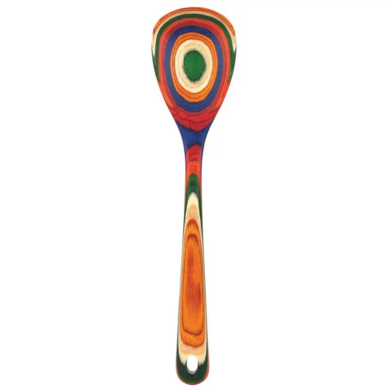 Totally Bamboo Baltique Multicolored Birch Wood Mixing Spoon (Pack 6) Sustainable Kitchenware
