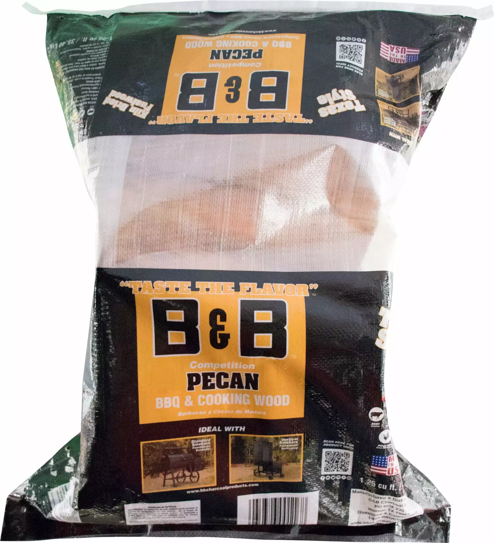 B&B Pecan BBQ & Cooking Wood 1.25 Cu. Ft. Smoking and Grilling B&B Charcoal
