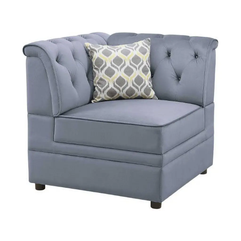34x34x33 Gray Velvet Wedge Section Modular Sofa HomeRoots