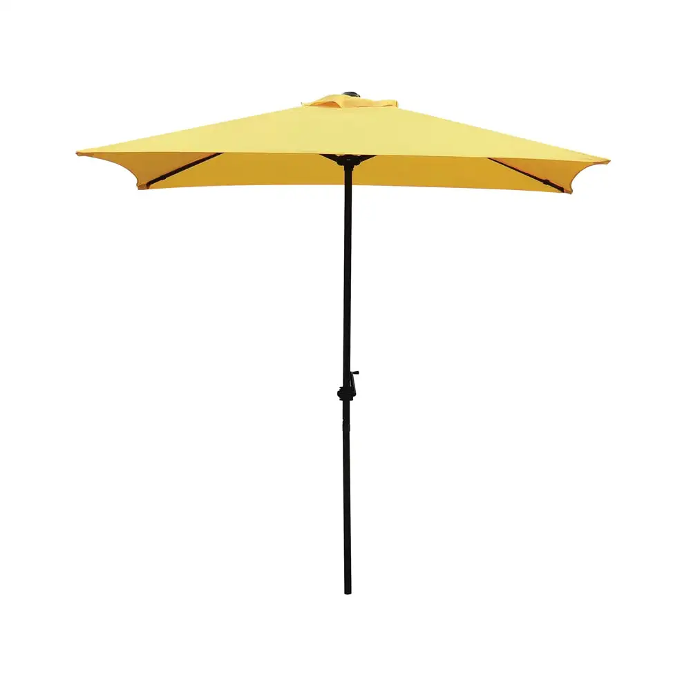 Seasonal Trends UMQ65BKOBD-33 6.5' Yellow Crank Umbrella Backyard and Deck