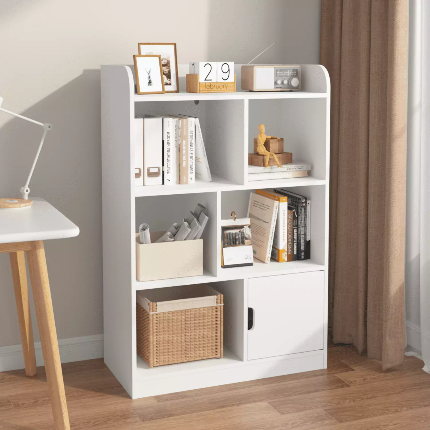 MISSUNNY Kids Bookcase - Bookshelf 6 Compartments Cube Organizer Bedroom Living Room