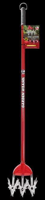Garden Weasel 90206 5-Way Cultivating Tool Garden Bed Maintenance Red