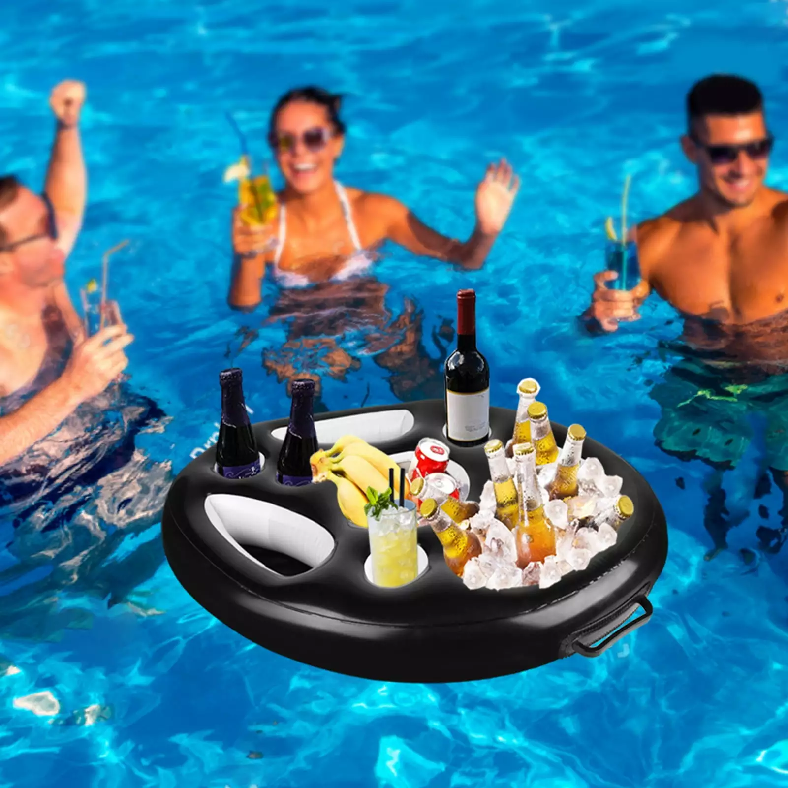 Kripyery Inflatable Tray Waterproof Floating Cup Holder Pool Party