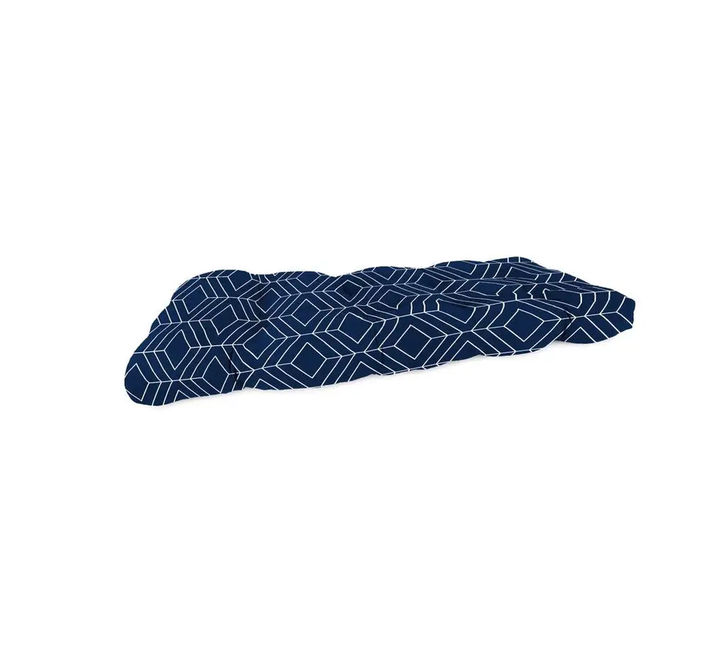Jordan Manufacturing 9926-5885A Geometric Wicker Settee Cushion Blue Patio Furniture