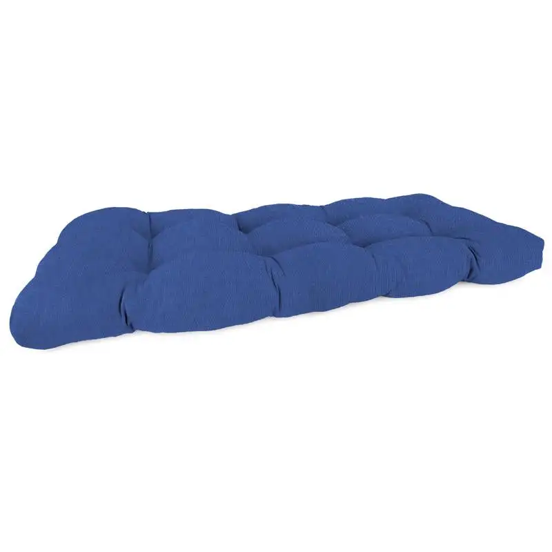 Jordan Manufacturing Blue Polyester Wicker Settee Cushion 4 . H X 19 . W X 46 . L