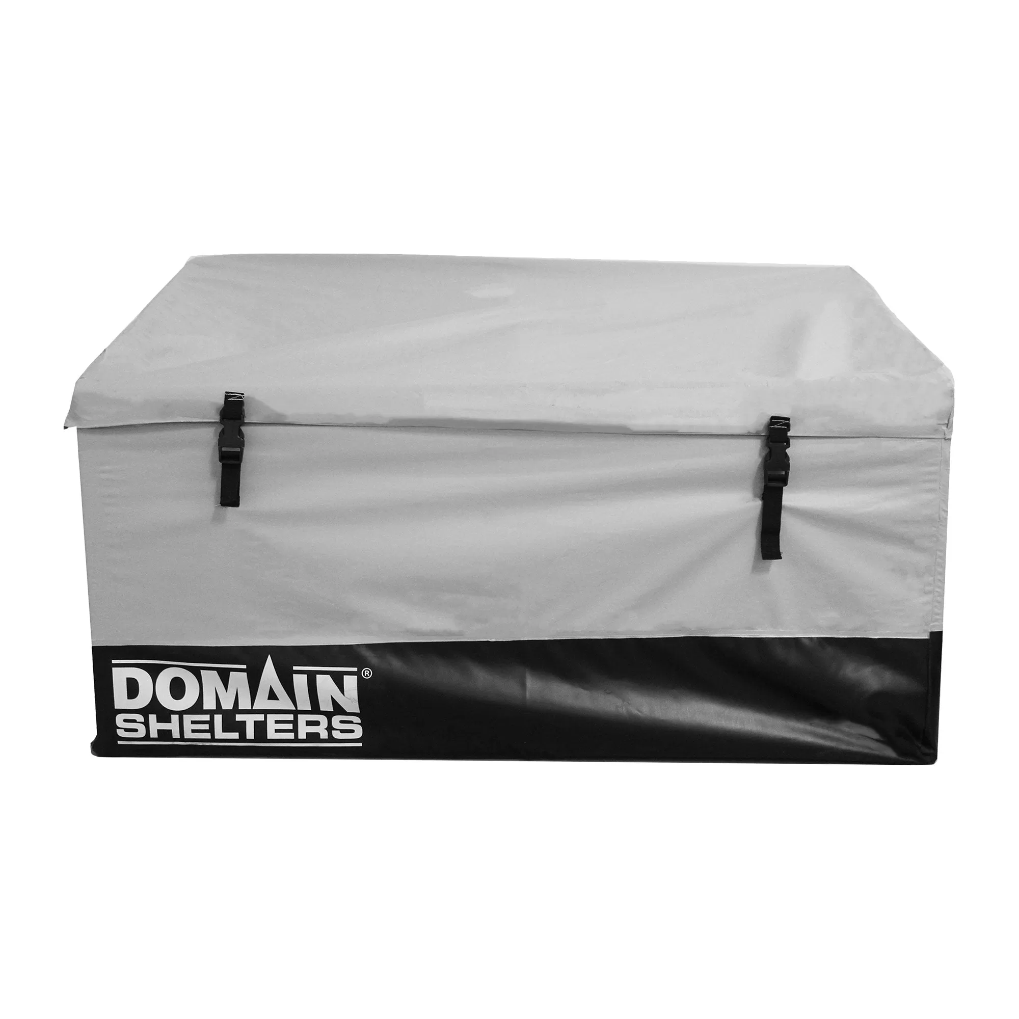 Domain Shelters 117 Gallon 4 x 2 Foot Outdoor Patio Storage Deck Box Gray Black