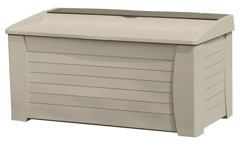 Suncast DB12000 Deck Box, 54-1/2 W, 28 D, 27 H, Resin, Portable Taupe