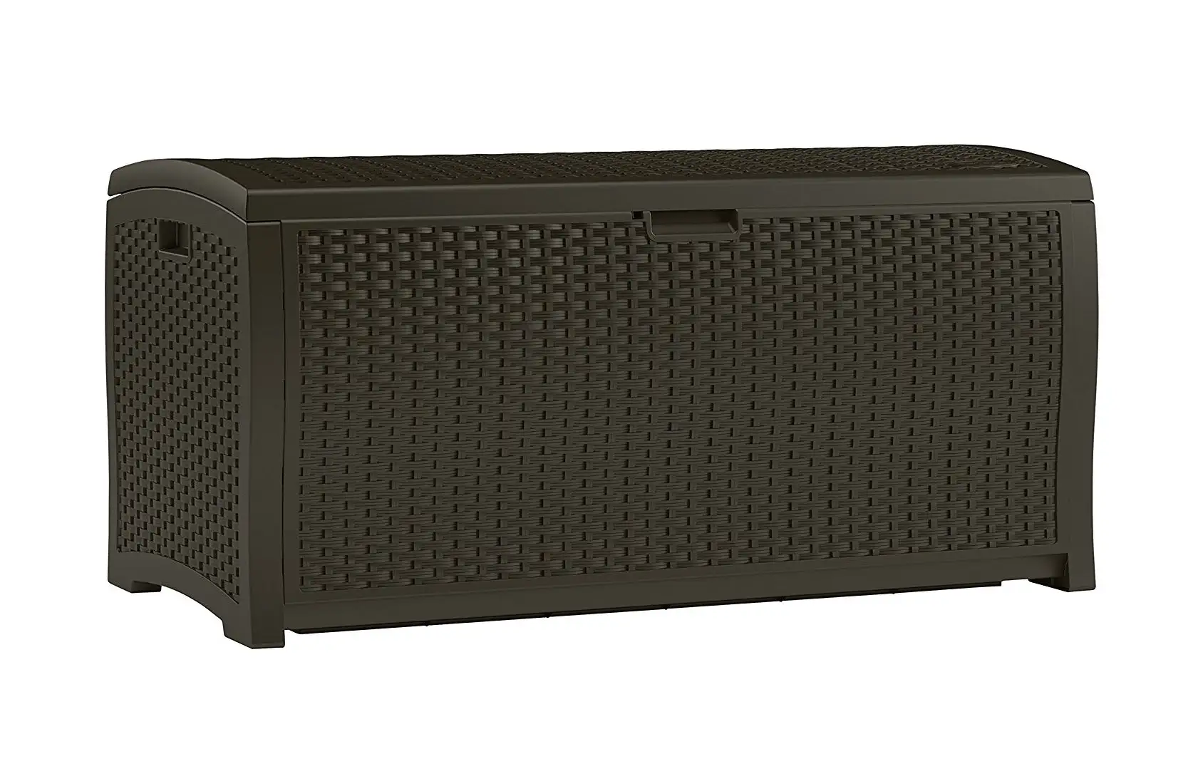 Suncast DBW9200 99 Gallon Brown Resin Wicker Deck Box Large Outdoor Storage Needs