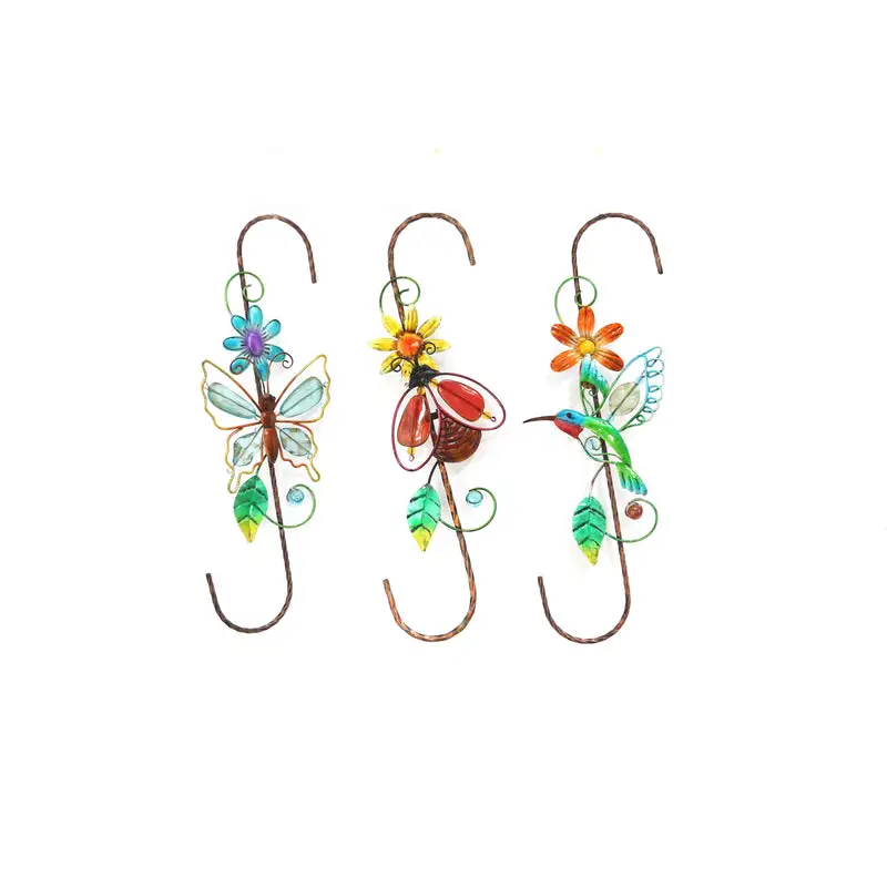 Meadow Creek Assorted Glass Iron 15.35 H Decorative Hooks Pack 24