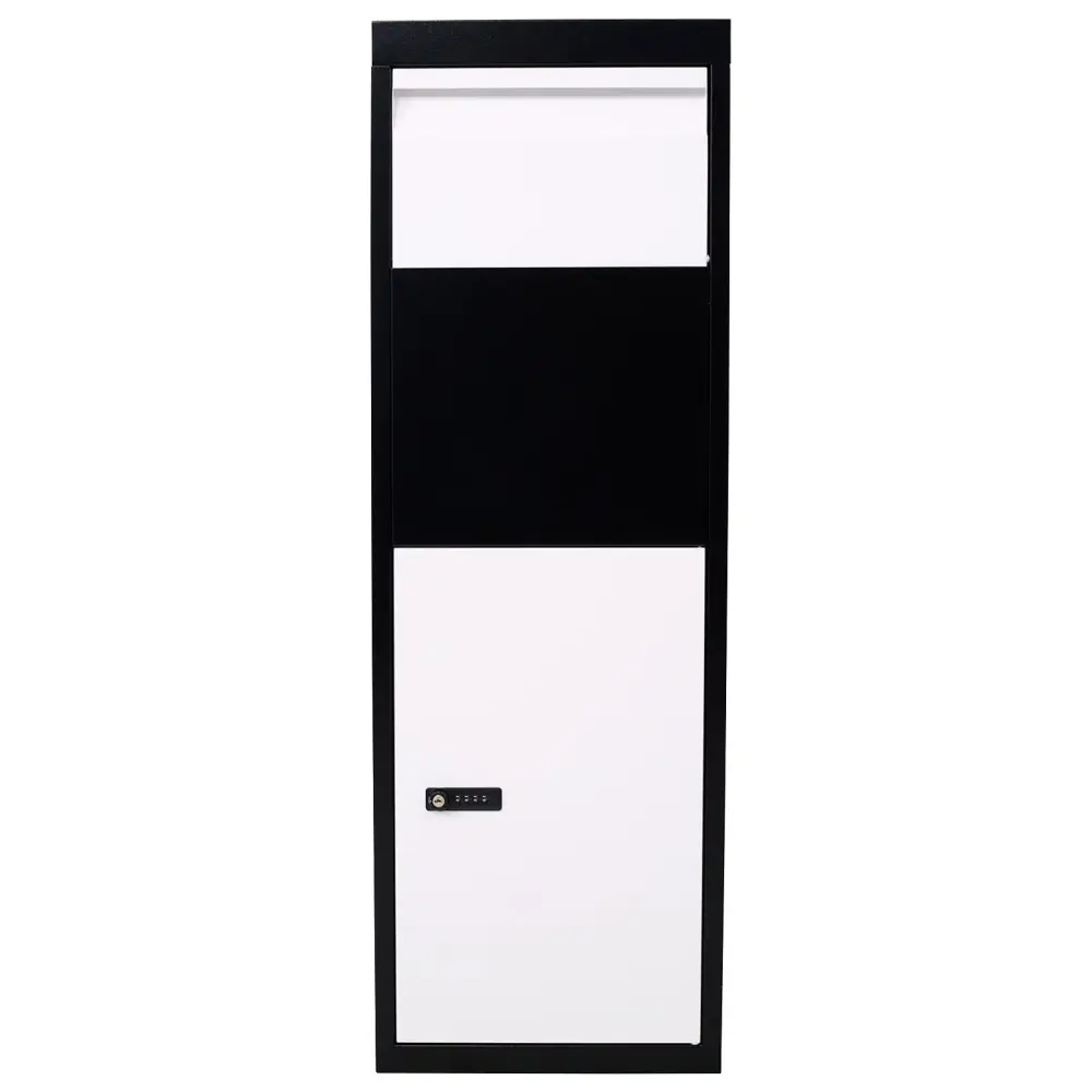 Decorative Cast Aluminum Package Delivery Box, Galvanized Steel Parcel Mailbox Code Lock & Mounting Hardware, Outdoor Porc...