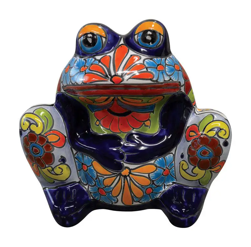 Avera Products Talavera 7 Inch H x 6 Inch W Ceramic Talavera Planter Assorted Pack 4 Colorful Pots