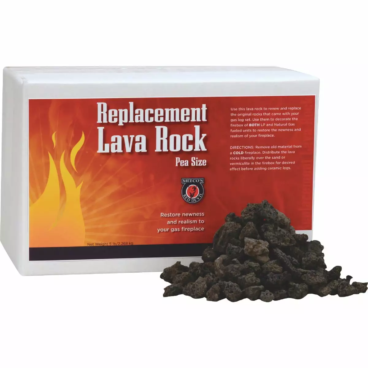 Meeco's Red Devil Black & Reddish-Brown Lava Rock Fireplaces