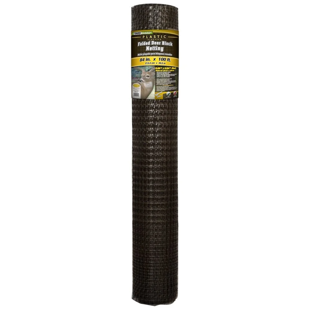 YardGard Plastic Folded Deer Block Netting 84 x 100 Feet Black Heavy Duty Barrier Fence