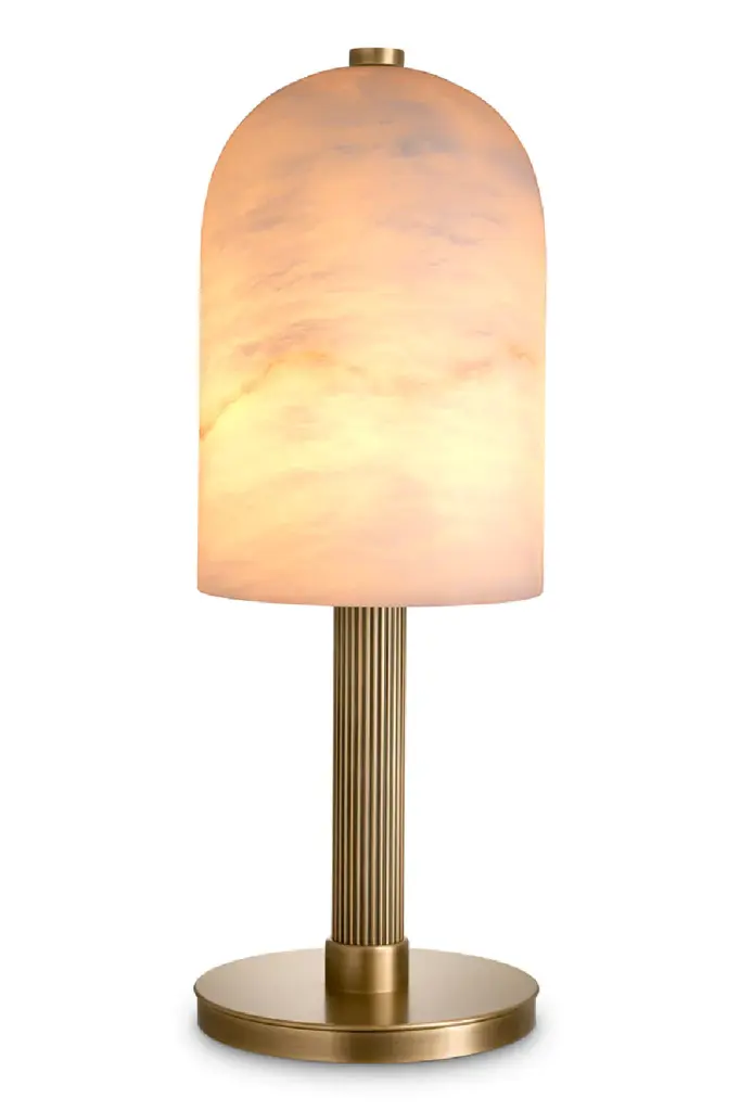 Solid Alabaster Table Lamp Eichholtz Kayla Elegant Desk Light