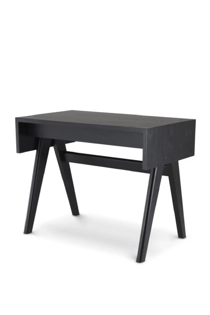 Black Wooden X-Leg Desk Home Office Furniture Eichholtz Fernand