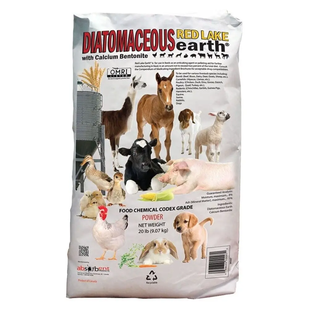 Red Lake Diatomaceous Earth Calcium Bentonite 20 lb Natural Pest Control