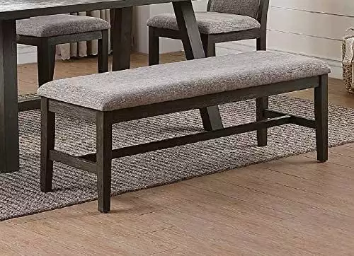 Modern Plush Upholstered Seat Cushion Dining Bench Rubber Wood Frame Benches Amazing Choice
