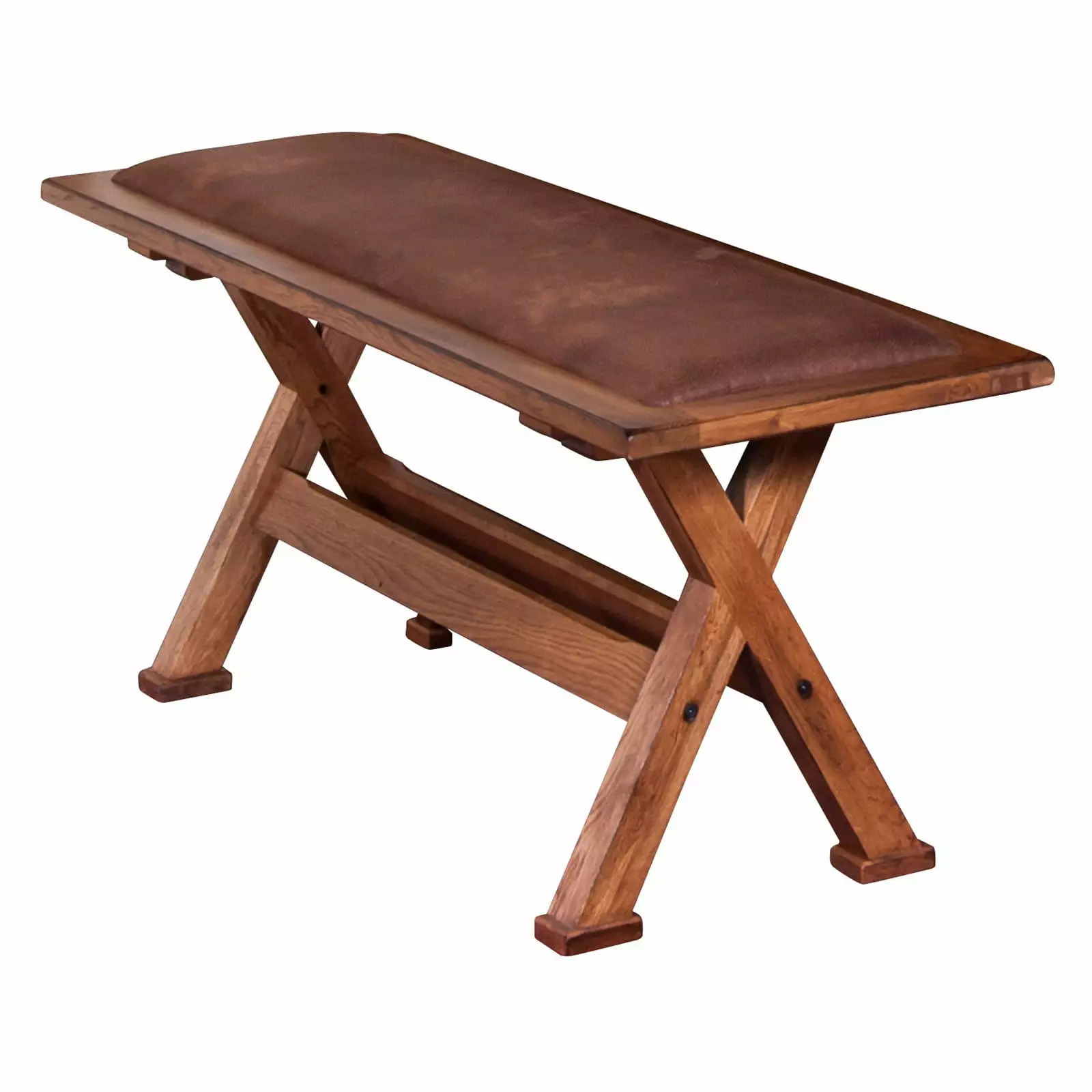 Sunny Designs Sedona Upholstered Dining Bench - Oak Finish Kitchen Bench Benches